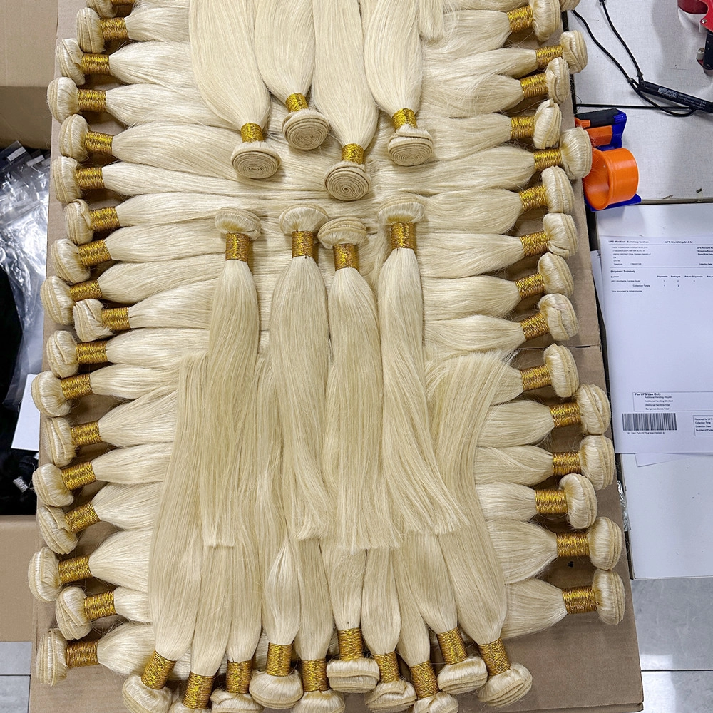 #613 Blonde Color Virgin Hair Bundles Straight Hair